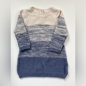 Old Navy Kids Casual Knit Dress - Blue and Cream